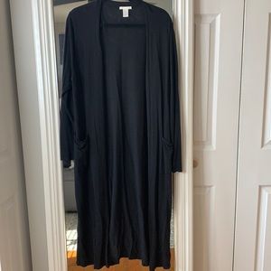 Long black cardigan